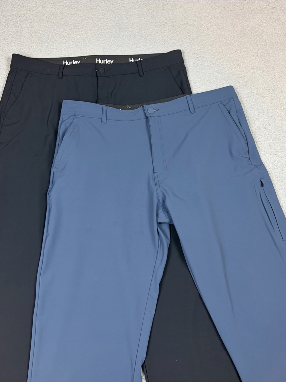 Lot of 2 Hurley Men’s Stretch Chinos - Slate Blue and Black Performance